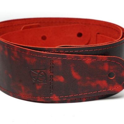 Ремень MB6061-122-3 Mamba straps красный кожаный