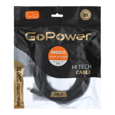 00-00027307 Кабель HDMI (m)-HDMI (m) 5.0м GoPower